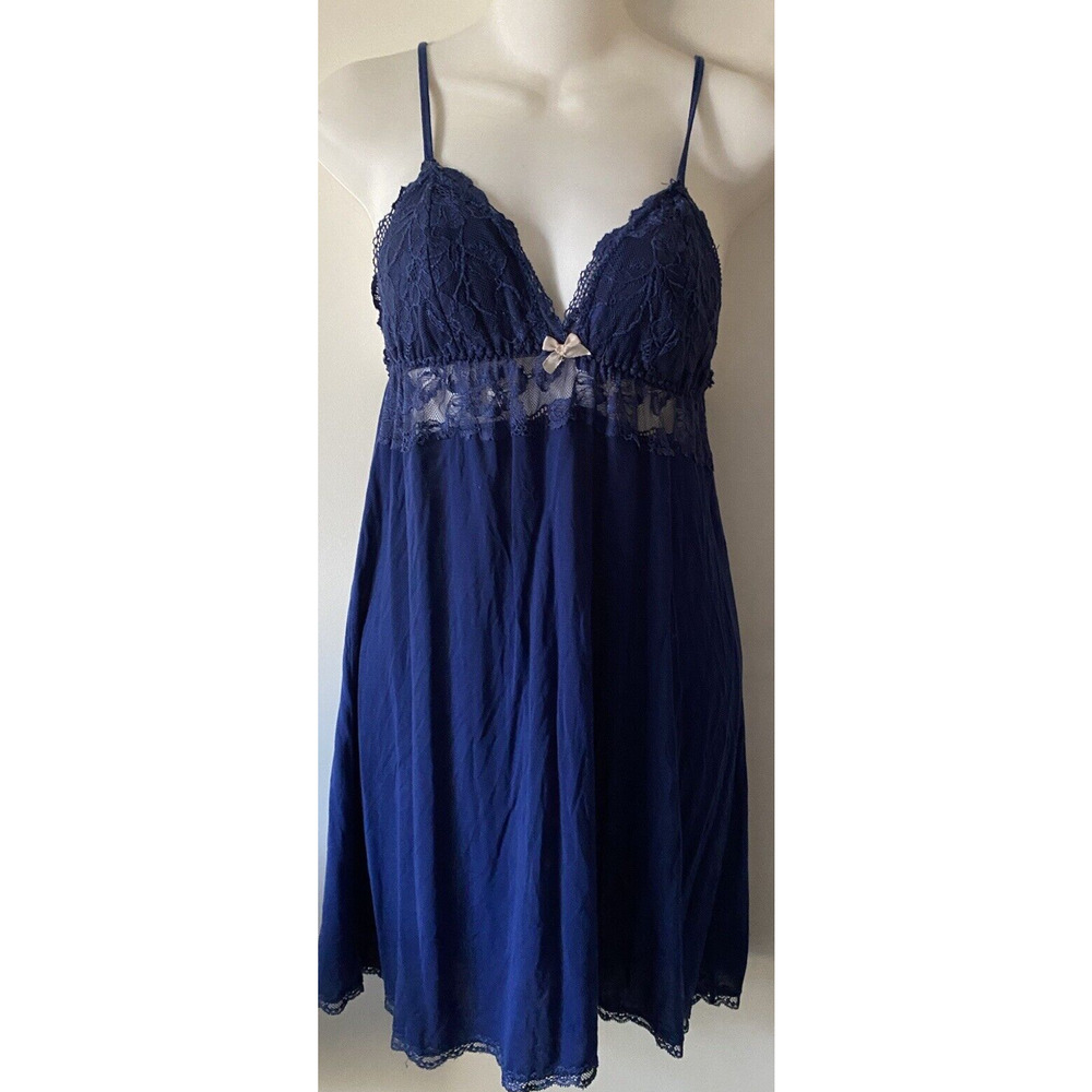 Victoria's Secret Size Medium Babydoll Negligee Nightie Blue Modal